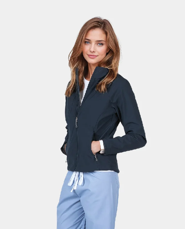 Oxford Softshell Jacket Zip Front Button Front Snap Front