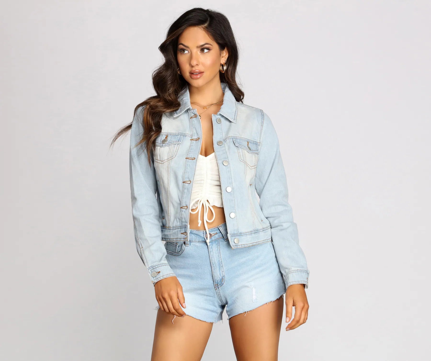 Basic Vibes Denim Jacket Insulated Jacket Fitted Jacket Loose Jacket