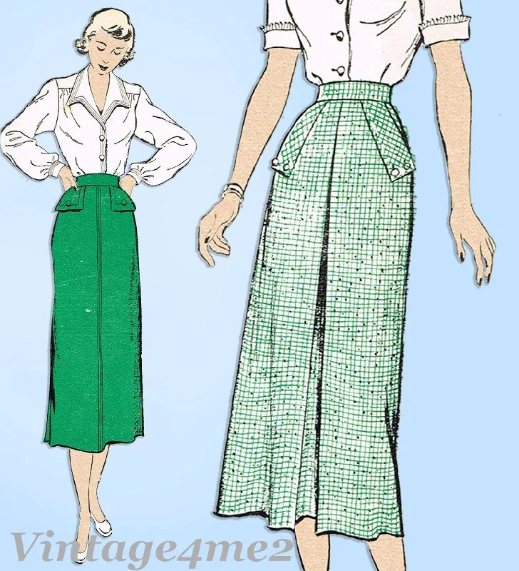 New York 372: 1950s Uncut Misses Skirt w Pockets Sz 24 W Vintage Sewing Pattern chiffon skirt lightweight New York 372: 1950s Uncut Misses Skirt w Pockets Sz 24 W Vintage Sewing Pattern chiffon skirt lightweight