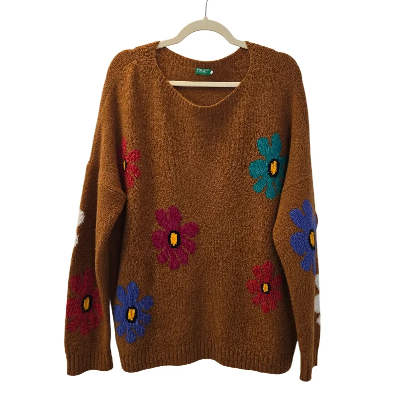 United Colors of Benetton Floral Marled Sweater Size XL/2XL (est) Fitted Loose Oversized United Colors of Benetton Floral Marled Sweater Size XL/2XL (est) Fitted Loose Oversized