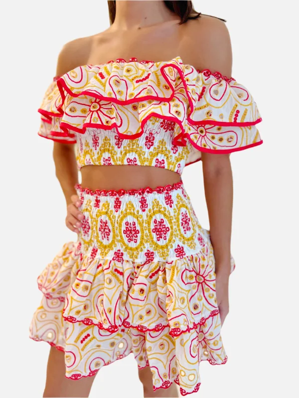Frankie Ruffle Top & Skirt Set lightweight skirt design