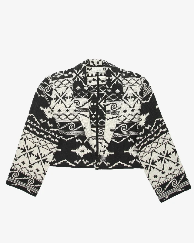 1990s Flashback Patterned Jacket - M Fleece Jacket Down Jacket Feather Jacket
