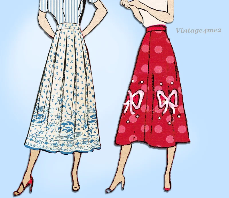 New York 511: 1950s Uncut Misses Skirt Set Vintage Sewing Pattern silk skirt sleek
