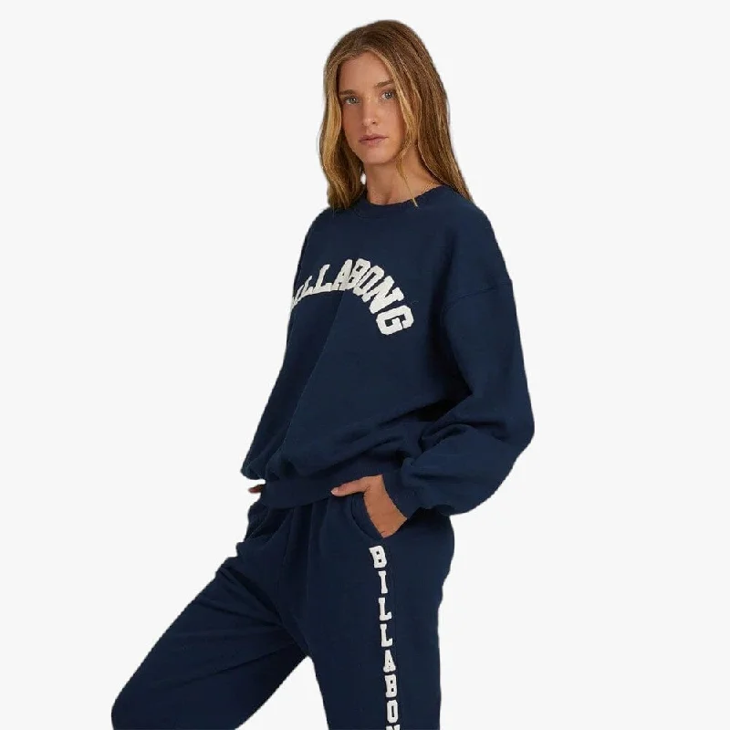 Billabong Womens Revival Kendall Sweater Washed Navy Sequined Glittery Shiny