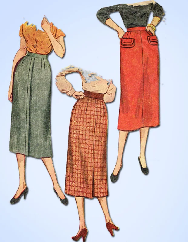 1950s Vintage Simplicity Sewing Pattern 4491 Uncut Misses Easy Skirt Size 24 W slim fit skirt 1950s Vintage Simplicity Sewing Pattern 4491 Uncut Misses Easy Skirt Size 24 W slim fit skirt