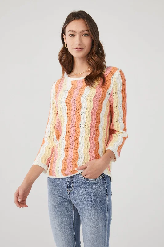 FDJ 3/4 Sleeve Pointelle Sweater 3166624-PASMOPO Papaya Smooth - 1 ONLY SIZE SMALL - 20% OFF Sweater Knitwear Pullover FDJ 3/4 Sleeve Pointelle Sweater 3166624-PASMOPO Papaya Smooth - 1 ONLY SIZE SMALL - 20% OFF Sweater Knitwear Pullover