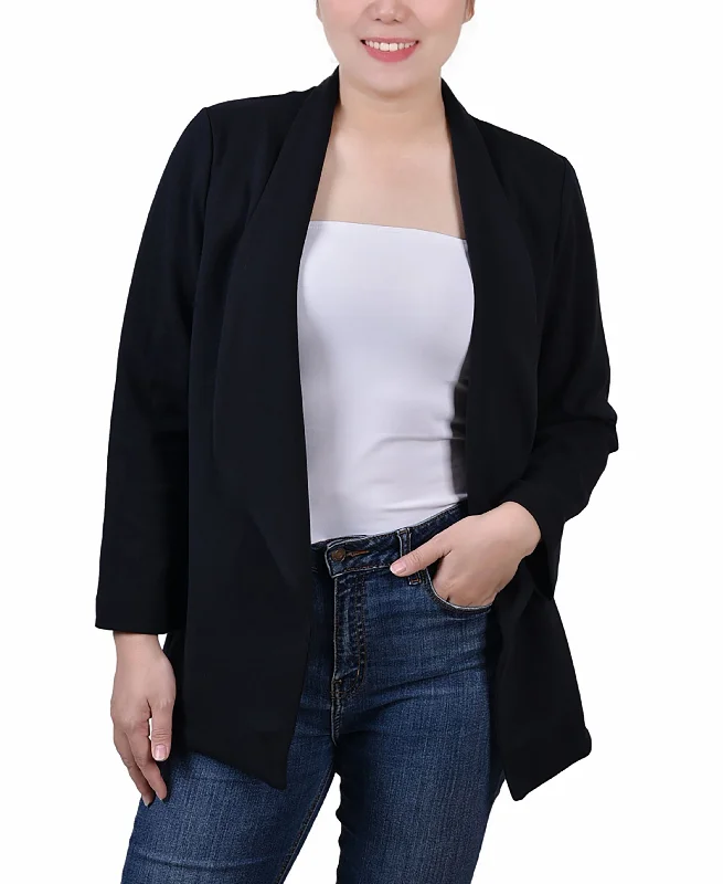 NY Collection Womens 3/4 Sleeve Ponte Jacket Chenille Jacket Brocade Jacket Lace Jacket