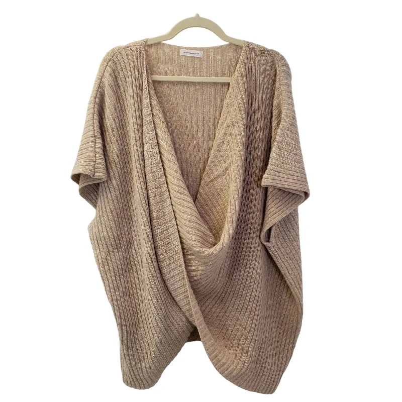 Anthropologie Wool Blend Ribbed Criss-Cross Poncho Sweater Real Fur Shearling Chenille Anthropologie Wool Blend Ribbed Criss-Cross Poncho Sweater Real Fur Shearling Chenille