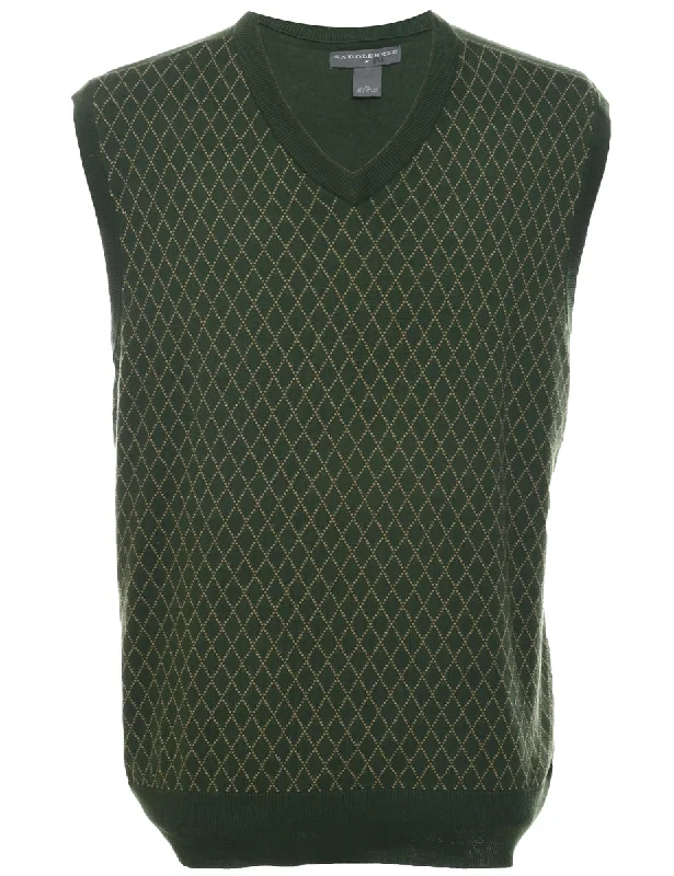 Saddlebred Argyle Sweater Vest - XL Herringbone Houndstooth Plaid