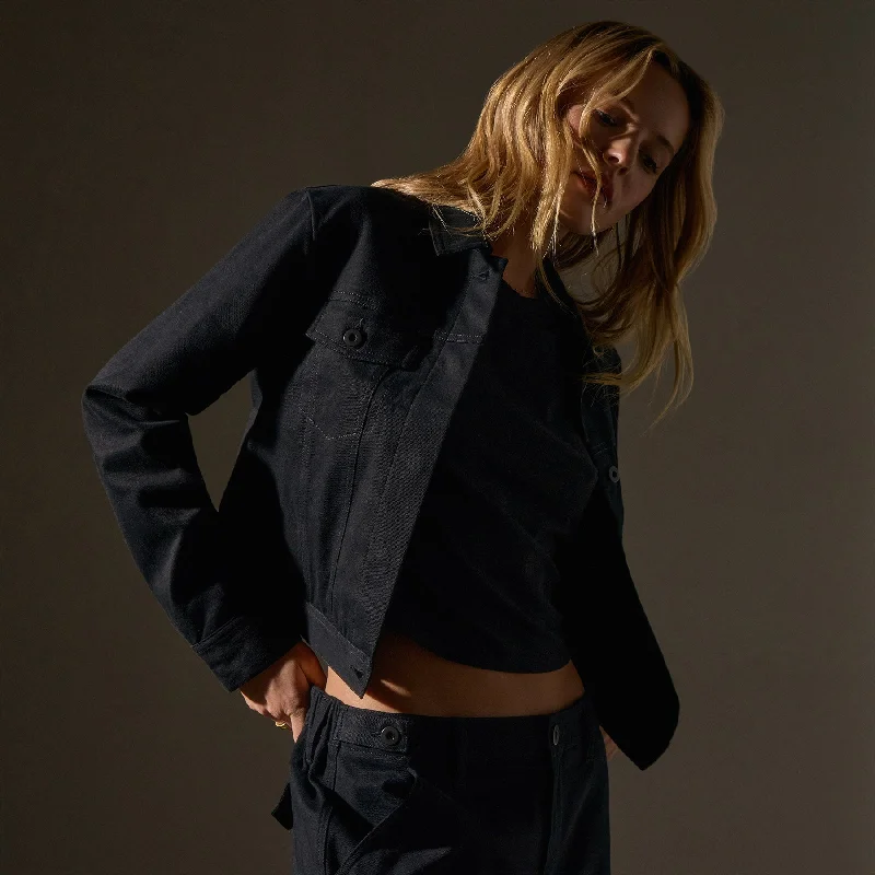 Cashmere Touch Jacket - Black Cotton Fabric Linen Fabric Terry Fabric