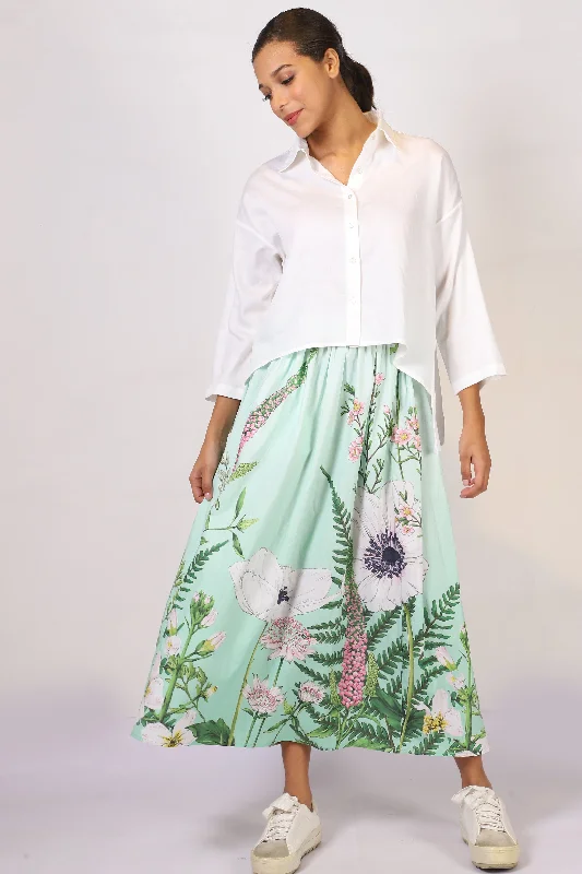 Printed Poplin Skirt leather skirt durable