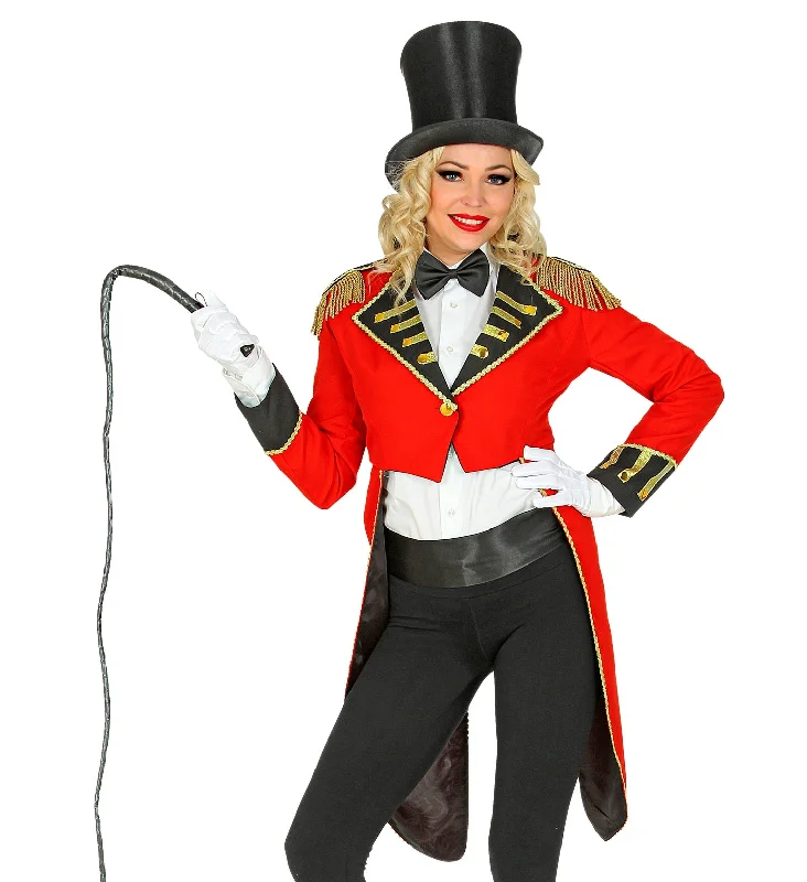 Ringmaster Tailcoat Jacket Red Ladies Knit Fabric Woven Fabric Fleece Fabric