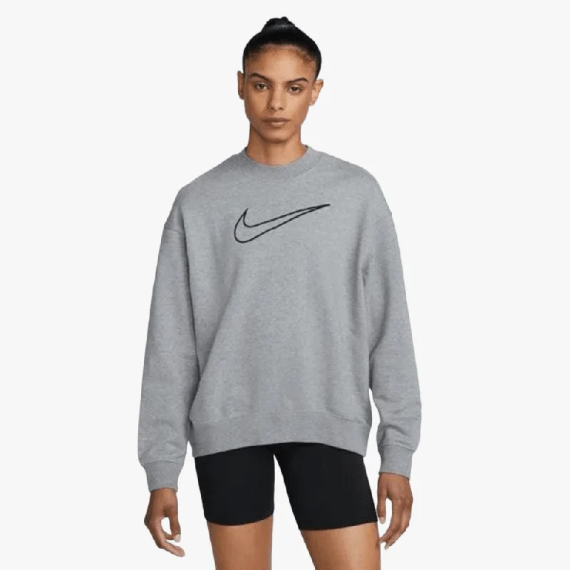 Nike Womens Df Gt Gx Crew Sweater Grey Elasticated Padded Insulated