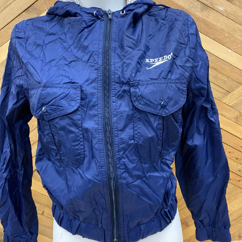 Speedo - Women's Windbreaker Jacket: Navy-women-SM Insulated Jacket Fitted Jacket Loose Jacket Speedo - Women's Windbreaker Jacket: Navy-women-SM Insulated Jacket Fitted Jacket Loose Jacket