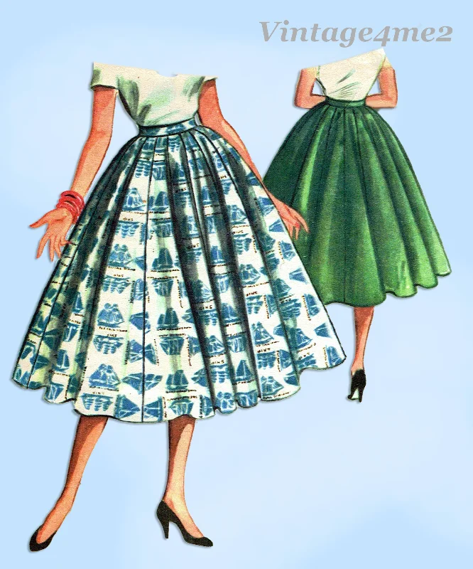 McCall's 3553: 1950s Charming Misses 16 Gore Skirt 24 W Vintage Sewing Pattern denim skirt trendy McCall's 3553: 1950s Charming Misses 16 Gore Skirt 24 W Vintage Sewing Pattern denim skirt trendy