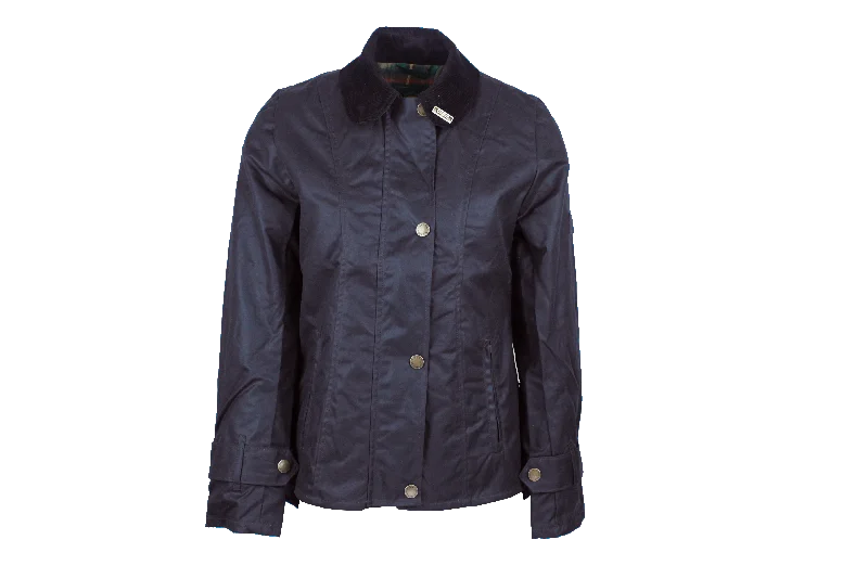 W308 - Women's Ambre Wax Jacket - NAVY Collared Jacket Crew Neck Jacket Turtle Neck Jacket W308 - Women's Ambre Wax Jacket - NAVY Collared Jacket Crew Neck Jacket Turtle Neck Jacket