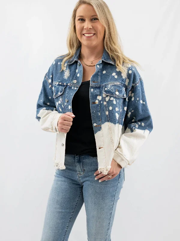 Acid Wash Boyfriend Denim Jacket Knit Jacket Woven Jacket Fleece Jacket