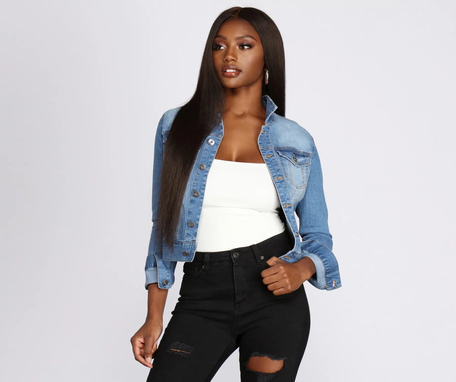 Got That Classic Vibe Jean Jacket Nylon Jacket Polyester Jacket Spandex Jacket