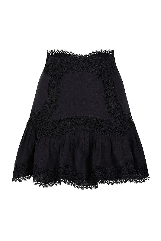 Verona Skirt Black leather skirt durable