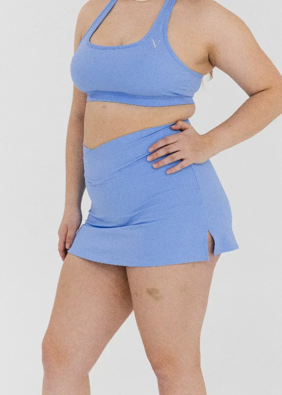 Formfit Move Crossover Tennis Skirt Sky Blue satin skirt smooth