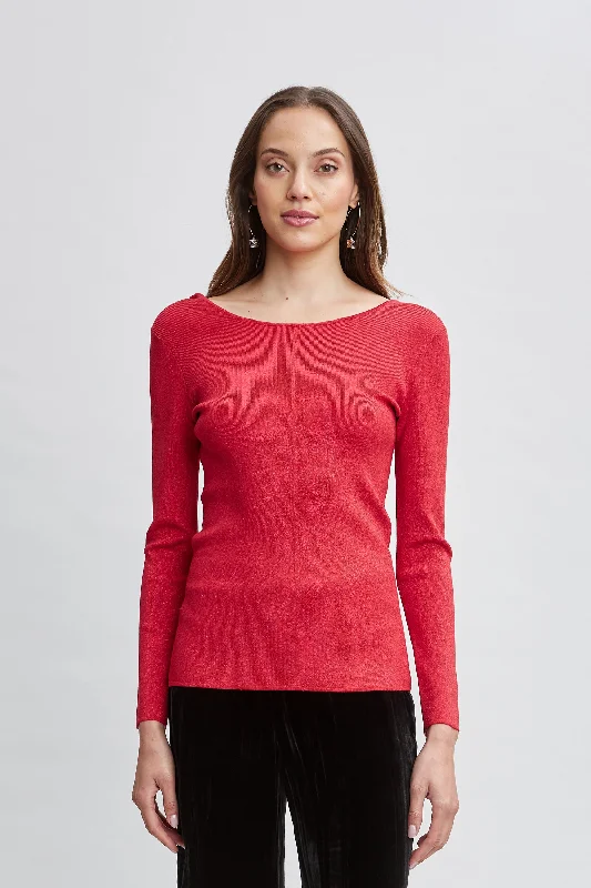 Draped Chain Lurex Sweater Graphic Sweater Embroidered Appliqued