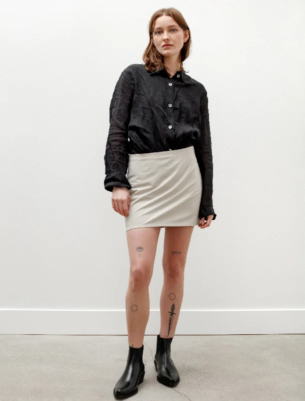 Mini Skirt Dusty White Muted Scuba leather skirt sleek
