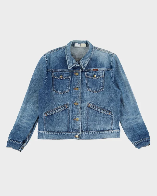 Vintage 90s Wrangler Blue Denim Jacket - L Hoodie Zip-Up Jacket Button-Up Jacket