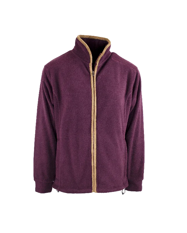 LF202 - Ladie's Fleece Jacket - PLUM A-Line Jacket Boat Neck Shawl Collar