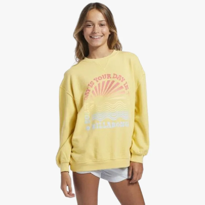 Billabong Womens Making Waves Sweater Yellow Handmade Hand-knitted Hand-woven