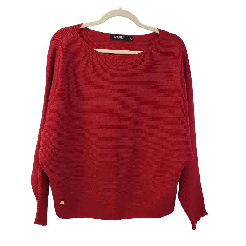 Lauren Ralph Lauren Black Label Dolman Sleeve Ribbed Crop Sweater Size Large Oversized Loose Flowy Lauren Ralph Lauren Black Label Dolman Sleeve Ribbed Crop Sweater Size Large Oversized Loose Flowy