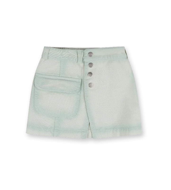 Denim Mini Skirt Mint Rose leather skirt bold