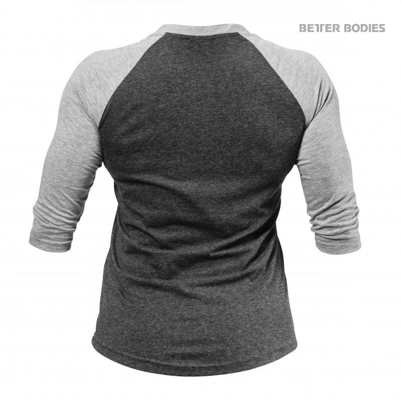 Better Bodies Womens Baseball Tee - Anthracite Melange