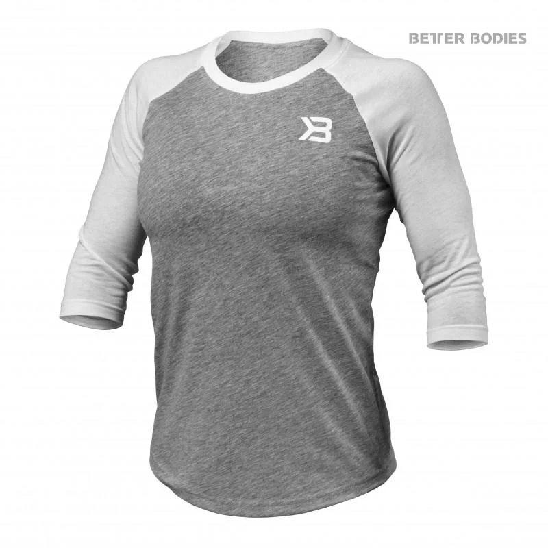 Better Bodies Womens Baseball Tee - Greymelange