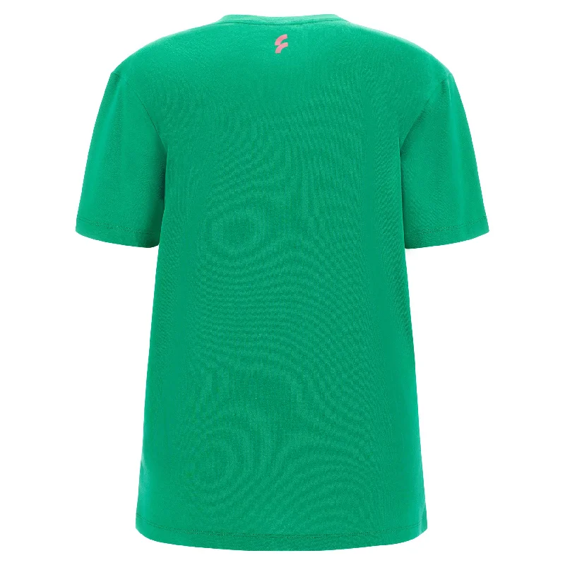 Freddy T-shirt da donna in cotone e stampa lettering S3WGZT4 V87 bright green