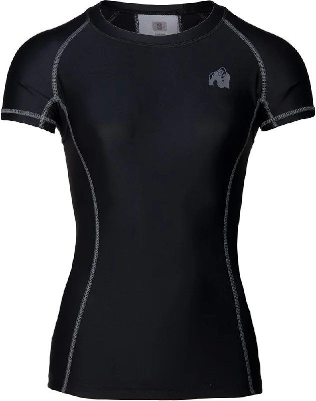 Gorilla Wear Carlin Compression Short Sleeve Top - Black-Grey