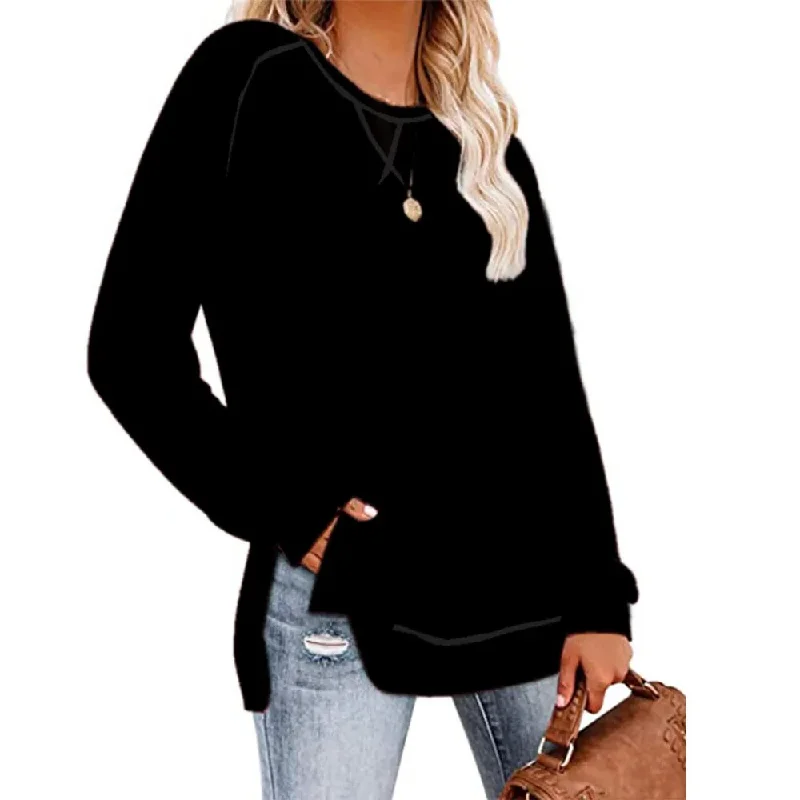 Elegant Front Split Long Sleeve Tee