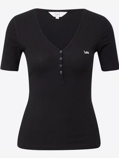 Lee T-shirt da donna con bottoni Henley L44KIP01 black