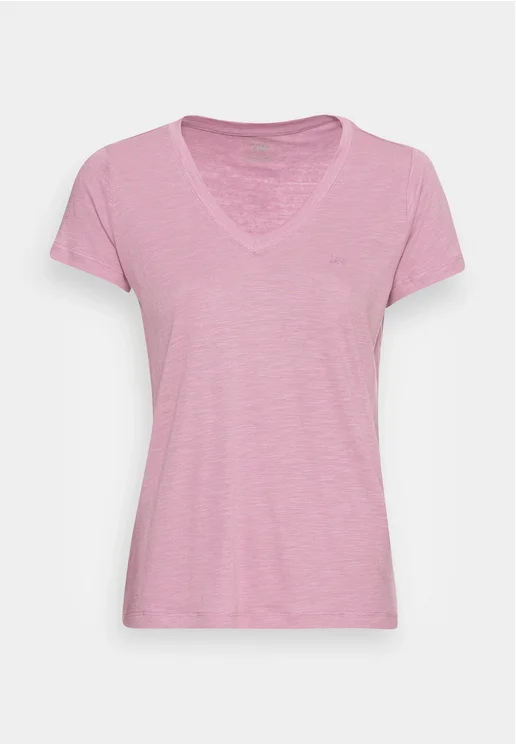 Lee T-shirt da donna con scollo a V Neck Tee L41JENA39 plum