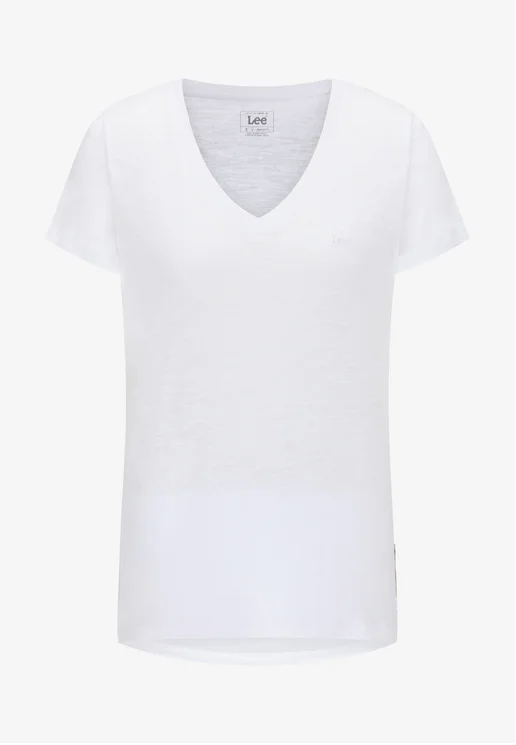 Lee T-shirt da donna con scollo a V Neck Tee L41JENLJ bright white