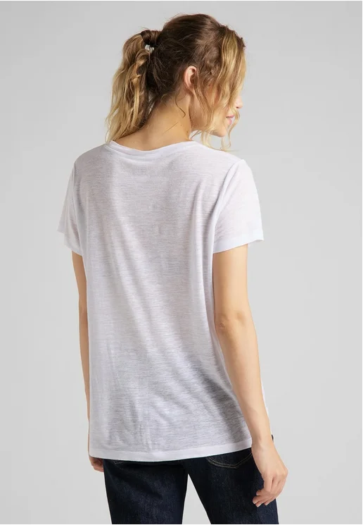 Lee T-shirt da donna con scollo a V Neck Tee L41JENLJ bright white