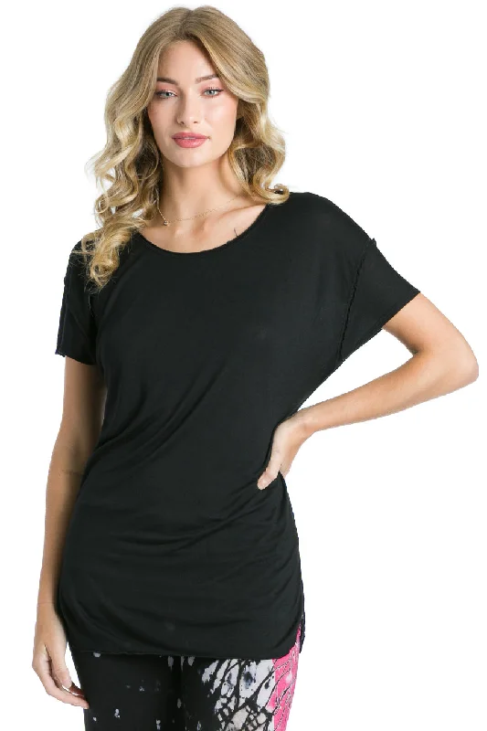 Short Sleeve Scoop Neck Slide Long T