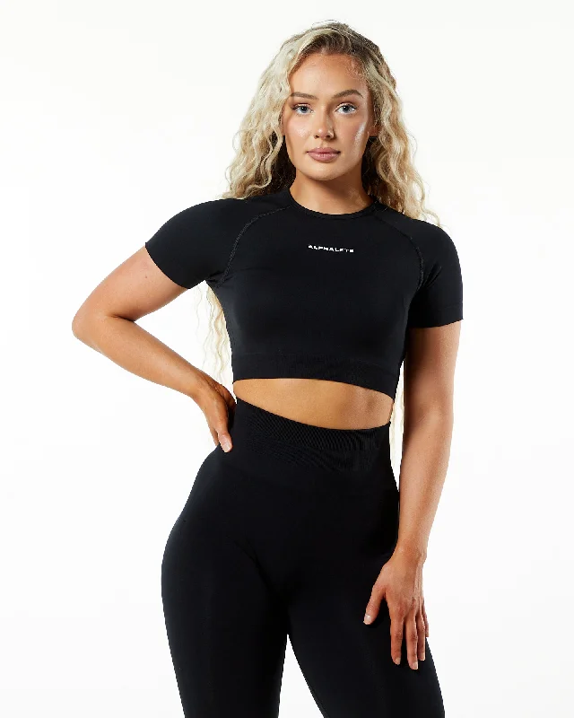 Amplify SS Crop - Black