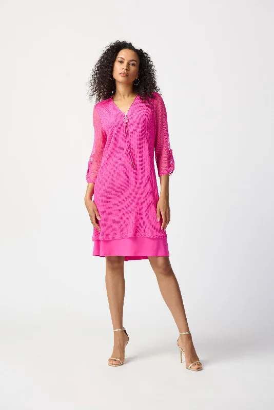 Bouclé Knit Layered Dress. Style JR241115