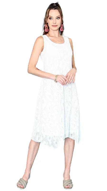 Serged Seams Layered Eyelet Dress. Style CAT12310