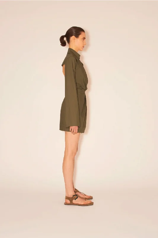 Nanushka Esma Wrap Dress - Khaki