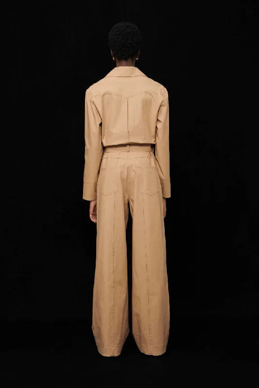 Nanushka Jameela Twill Belted Jumpsuit - Camel