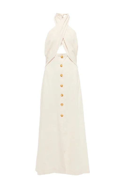 Nanushka Soffio Halterneck Dress - Creme