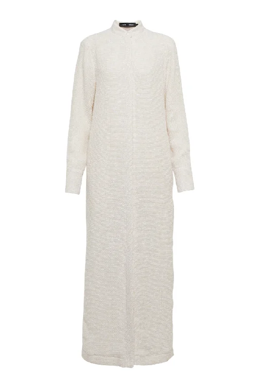 Proenza Schouler Lightweight Tweed Chiffon Dress - Ecru