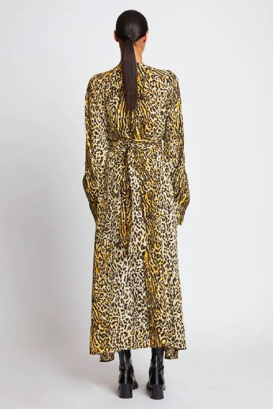 Proenza Schouler Printed Leopard Crepe Dress - Butter Multi