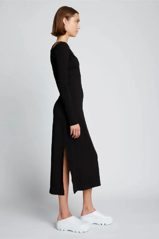 Proenza Schouler White Label Compact Jersey Midi Dress - Black